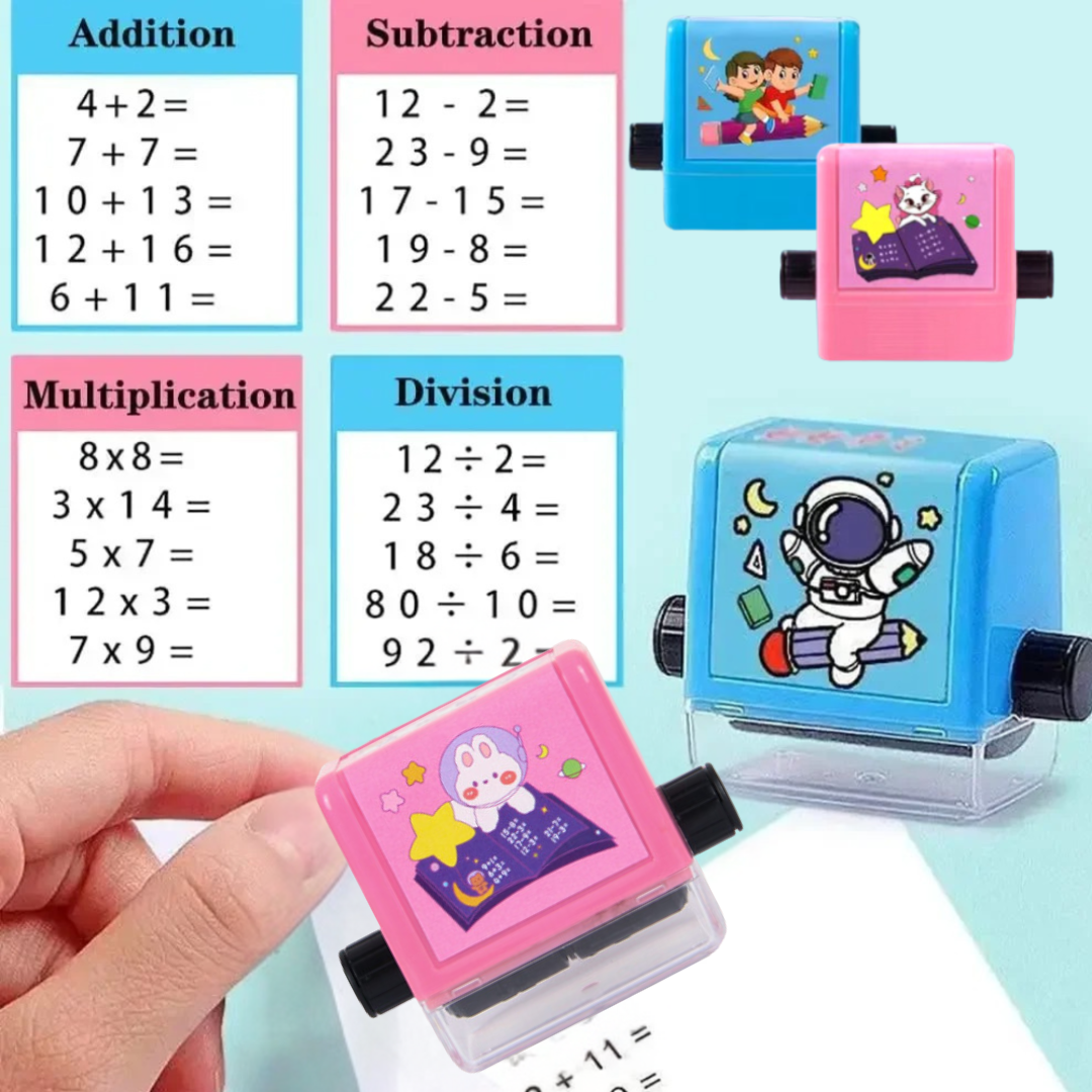 Lulubug Mathe-Stempel Multiplikation - Mit Nachfülltinte & Box - Kreativ Lernen Für Kinder
