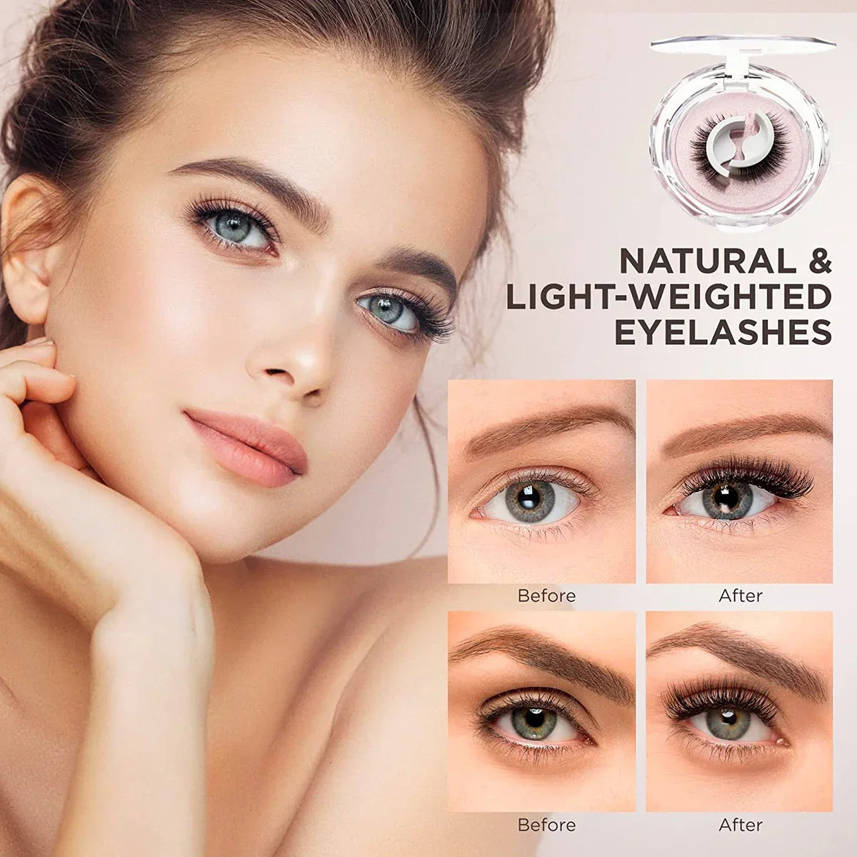 Rose® FalseLashes 1+1 GRATIS: Wiederverwendbar Selbstklebend Wimpern