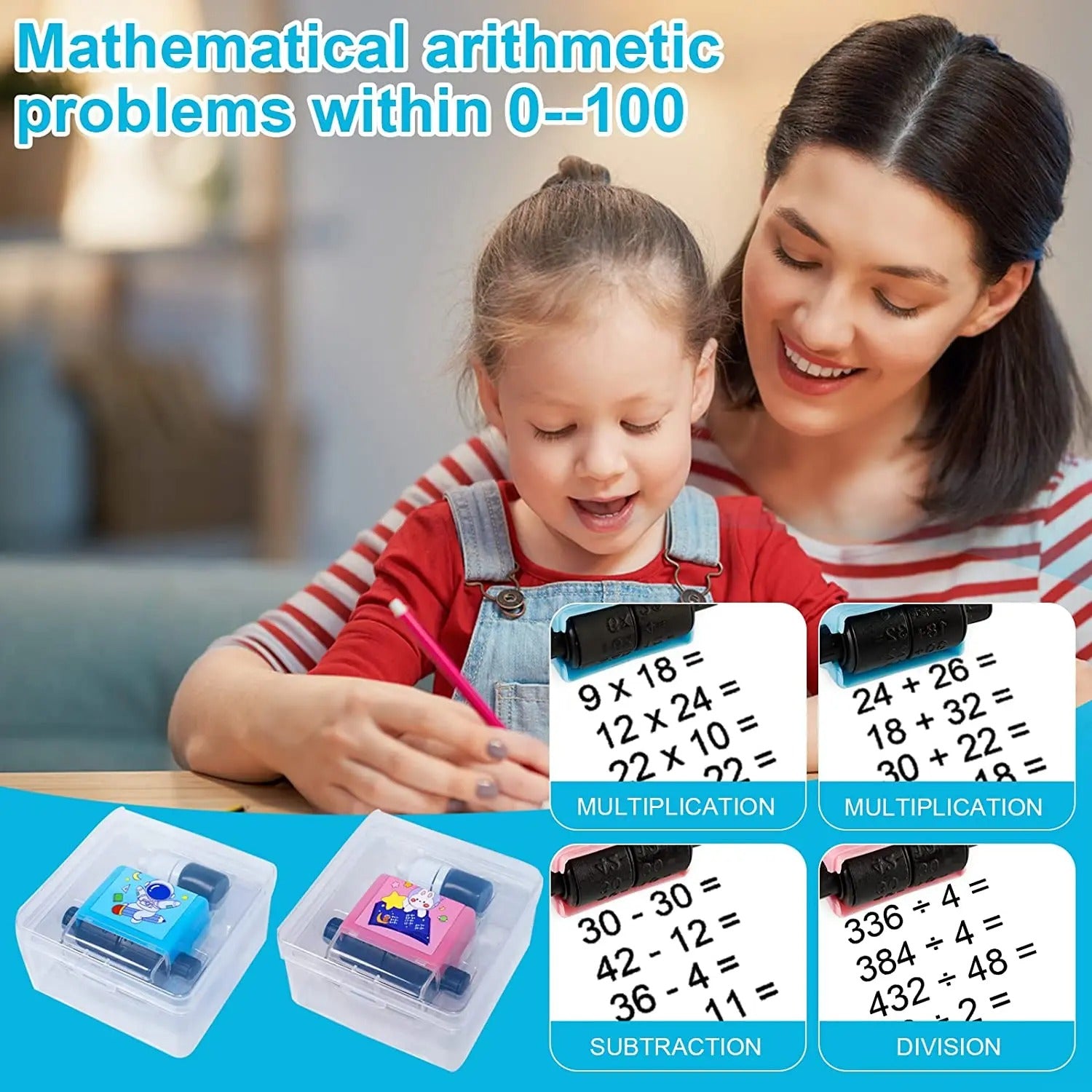 Kletshuts™ MathStamp: Digital Roller Mathe Lehr Stempel