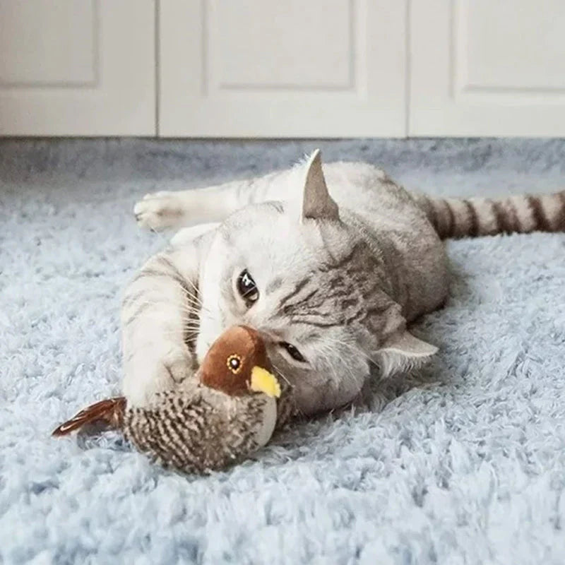 Catfri® BirdToy: Interaktives Zwitscherndes Vogelspielzeug Für Katzen