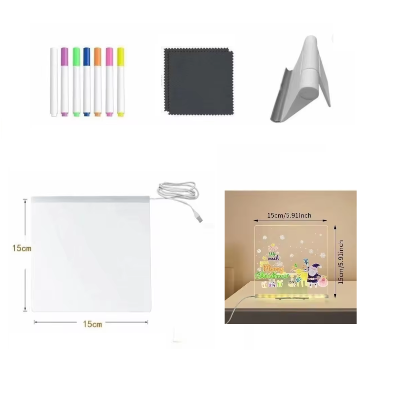 Kletshuts™ NoteBoard: LED-Lampe, Acryl, Notiz- und Zeichenbrett