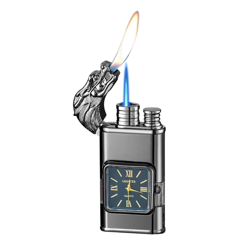 WatchLighter: Vintage Inspiriert Multifunktional Doppelt Flamme Uhr Feuerzeug