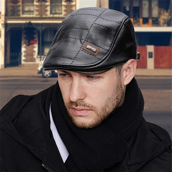 Icone™ EliteHat - Hochwertig Trendy Leder-Baskenmütze