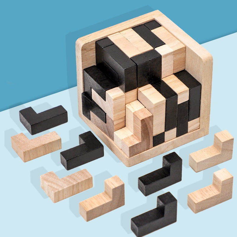 Kletshuts™ PuzzleCube: 3D-Rubics-Puzzlewürfel Aus Holz