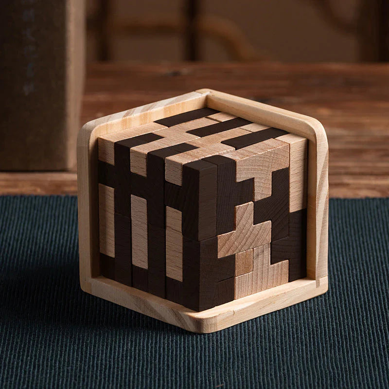 Kletshuts™ PuzzleCube: 3D-Rubics-Puzzlewürfel Aus Holz