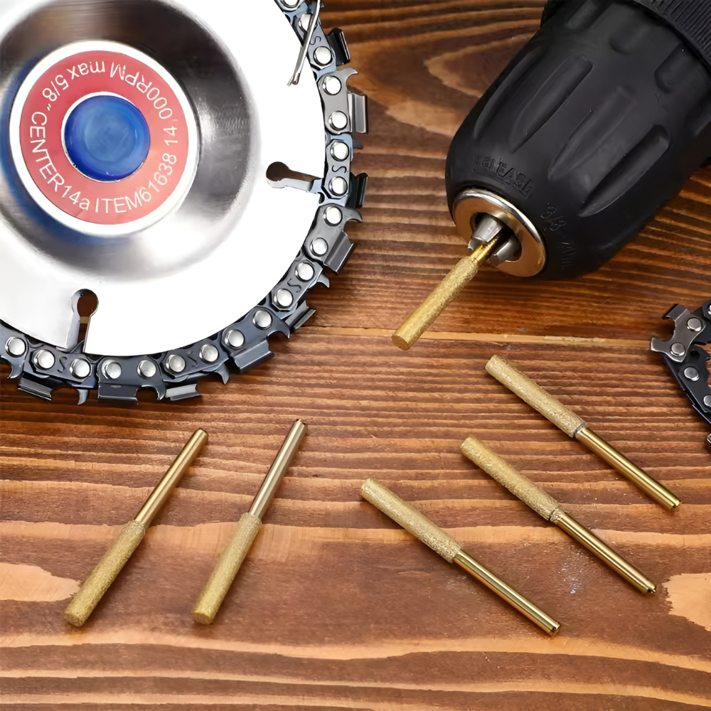 ChainsawSharpener 3+3 GRATIS: Professionelles Kettensägen Schärf Kopf Bausatz