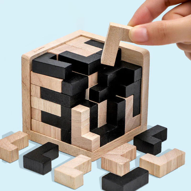 Kletshuts™ PuzzleCube: 3D-Rubics-Puzzlewürfel Aus Holz