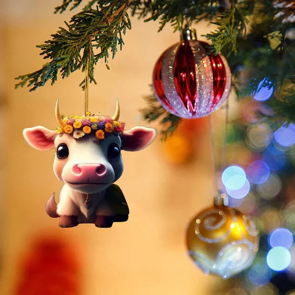 CowDecor - Cartoon Kuh Weihnachtsbaum Dekoration