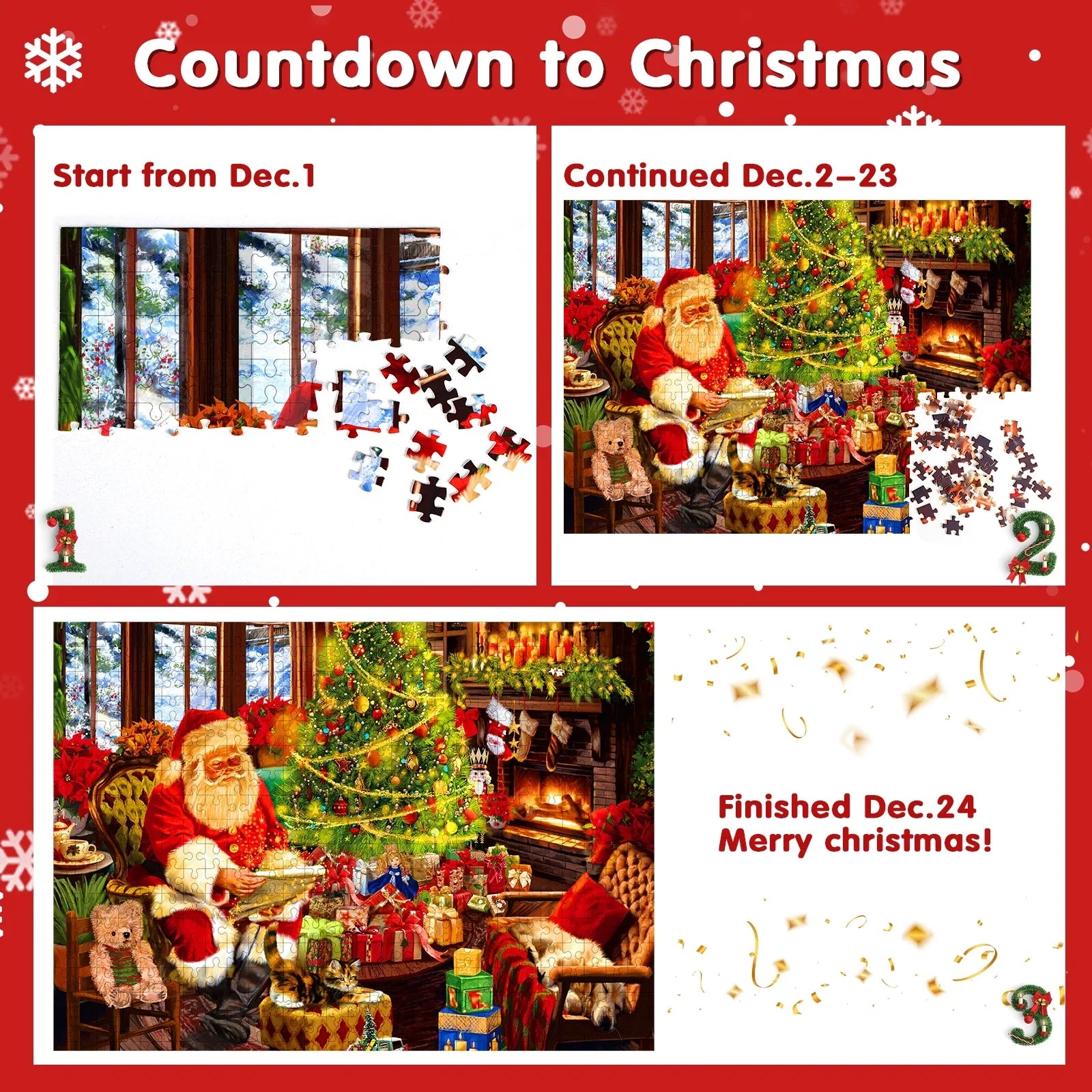 PuzzleAdvent - 24 Jigsaw Puzzle Advents Kalender (Zufälliges Design)