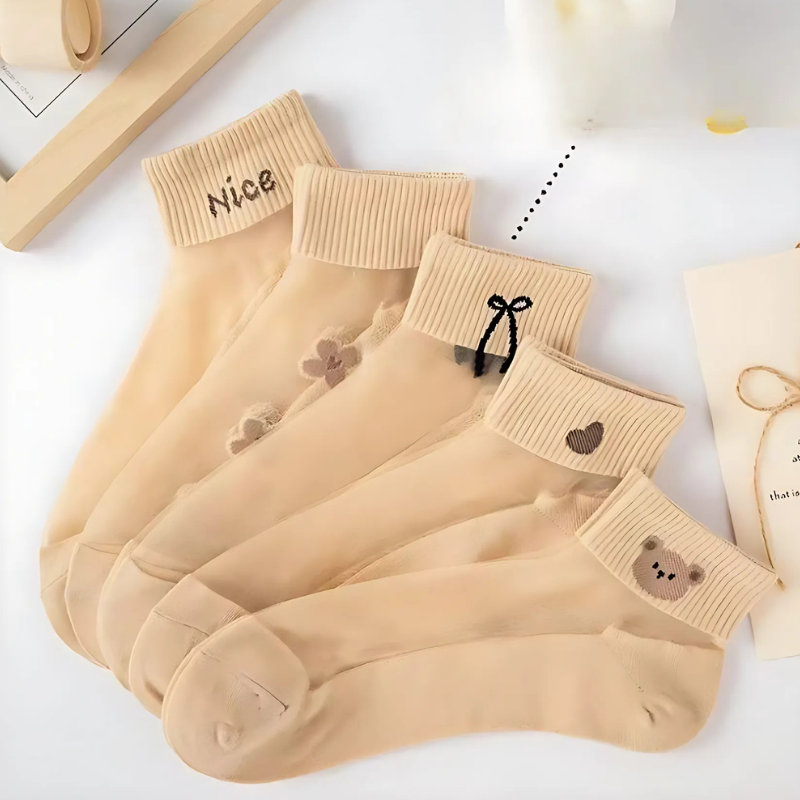 Happy™ MeshSocks: Atmungsaktiv Bequem Spaß Design Mesh Knöchelsocken