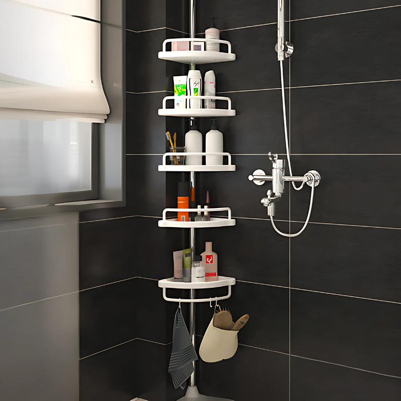 Globetrek° AdjustableRack: Ausziehbarer Badezimmer-Organizer Verstellbares Gestell