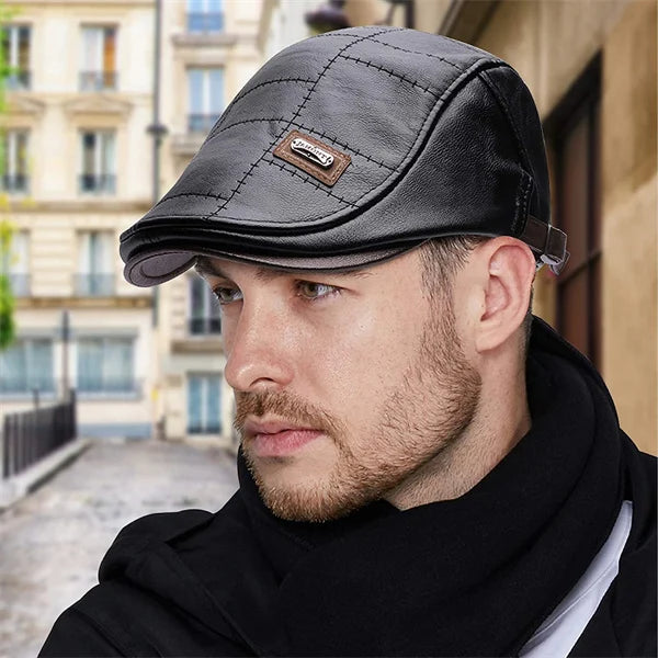 Icone™ EliteHat - Hochwertig Trendy Leder-Baskenmütze