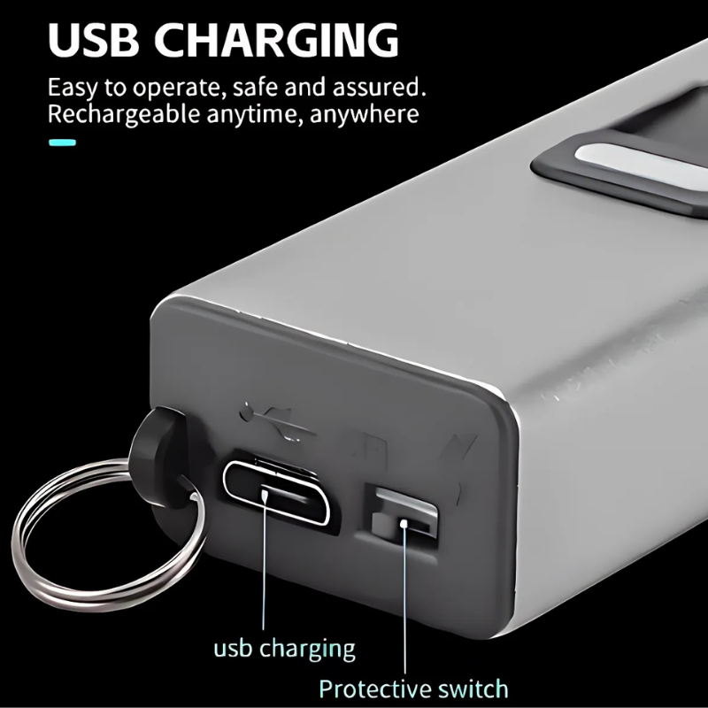 MiniShock: 2-In-1 Wiederaufladbares Tragbares Selbstverteidigungsgerät