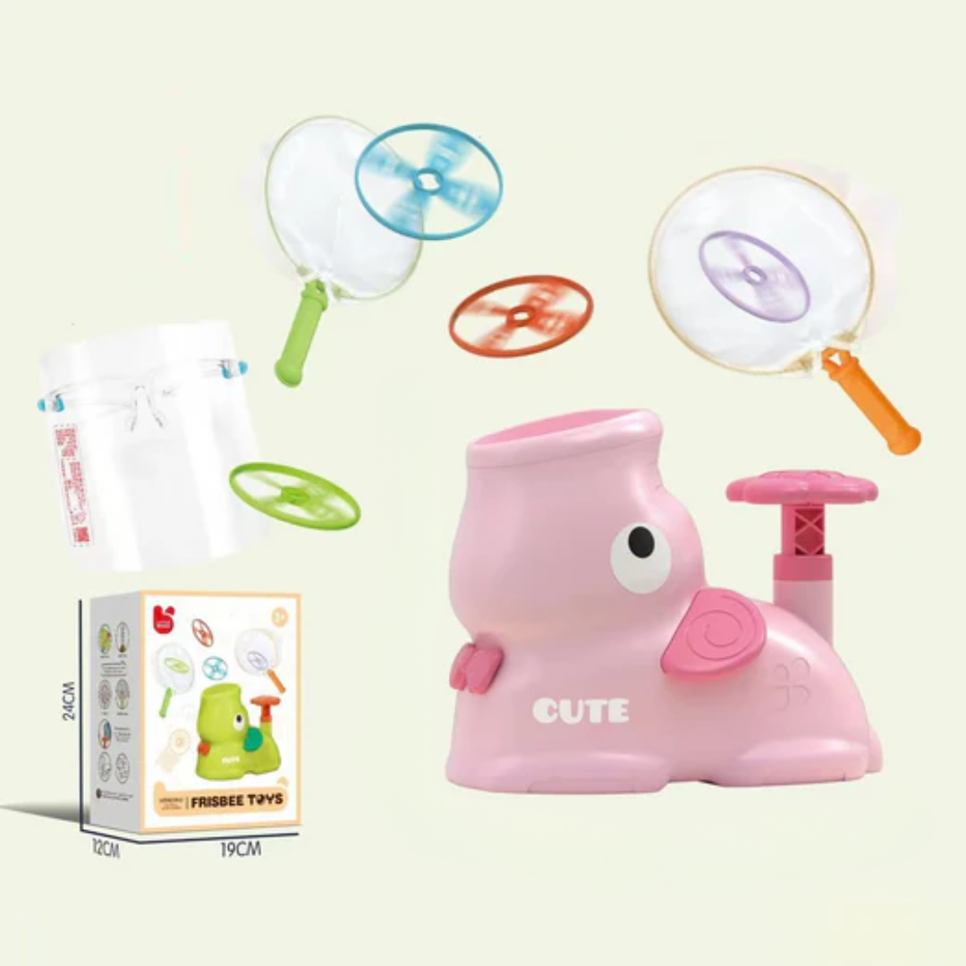 Kletshuts™ FlyingDisc: Luft Rakete Fliegende Scheibe Start Spiel Kinder Spielzeug Set