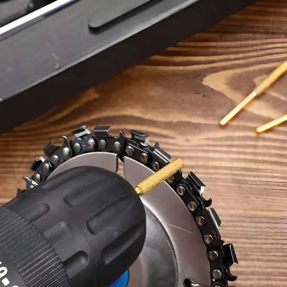 ChainsawSharpener 3+3 GRATIS: Professionelles Kettensägen Schärf Kopf Bausatz