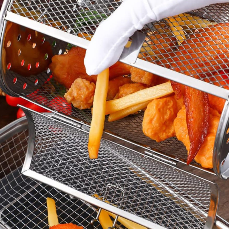 Globetrek° RotatingGrill: Edelstahl Drehbar Kochen Brat- Und Grill Käfig