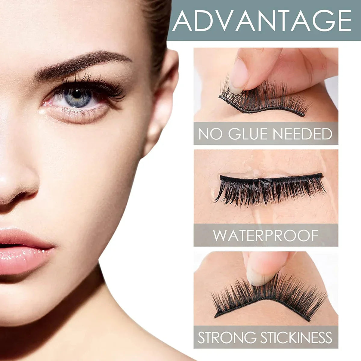 Rose® FalseLashes 1+1 GRATIS: Wiederverwendbar Selbstklebend Wimpern