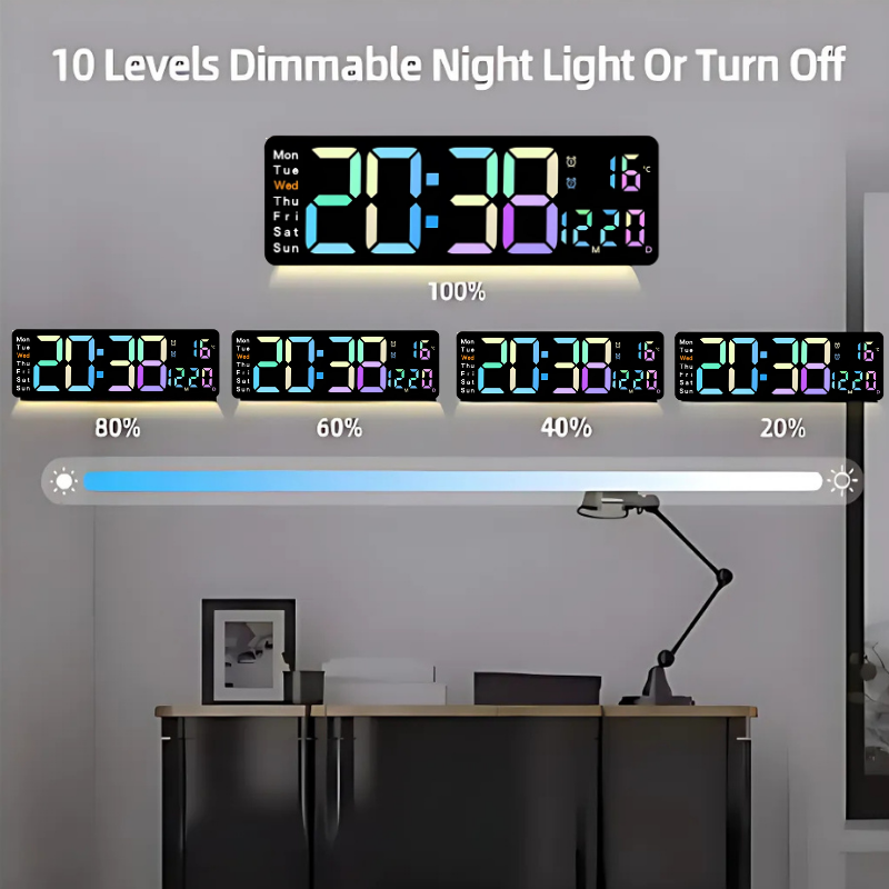 Globetrek° DigitalClock: Großes LED-Bildschirm-Anzeige Digitaluhr