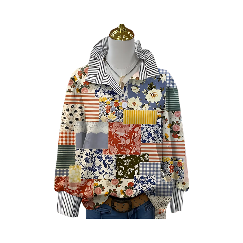 Icone™ FormalBlouse: Stilvolle Langärmlige Einzigartige Bedruckte Formelle Bluse