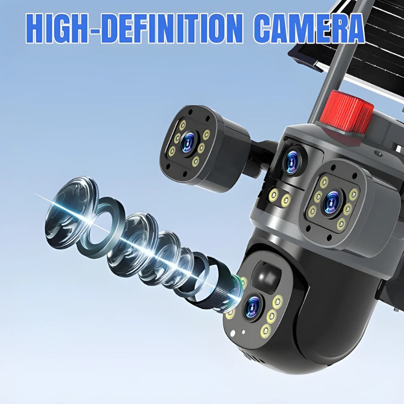 Globetrek° DomeCamera: Dreifachobjektiv Solarbetrieben Dome-Kamera