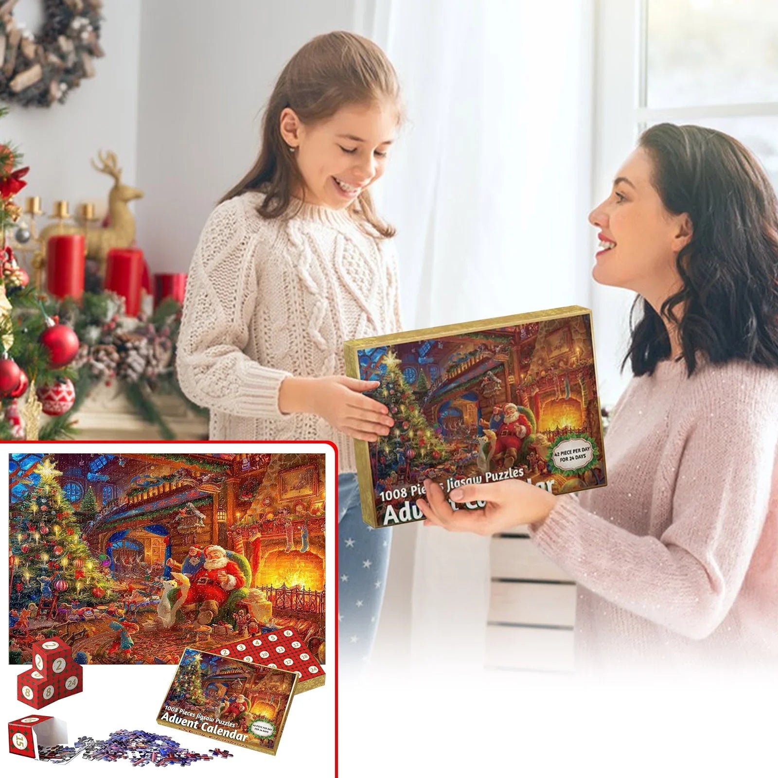 PuzzleAdvent - 24 Jigsaw Puzzle Advents Kalender (Zufälliges Design)