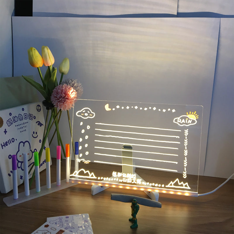 Kletshuts™ NoteBoard: LED-Lampe, Acryl, Notiz- und Zeichenbrett