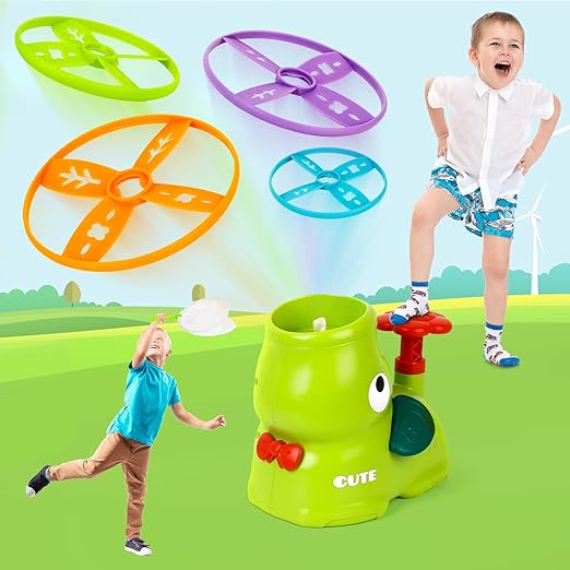 Kletshuts™ FlyingDisc: Luft Rakete Fliegende Scheibe Start Spiel Kinder Spielzeug Set