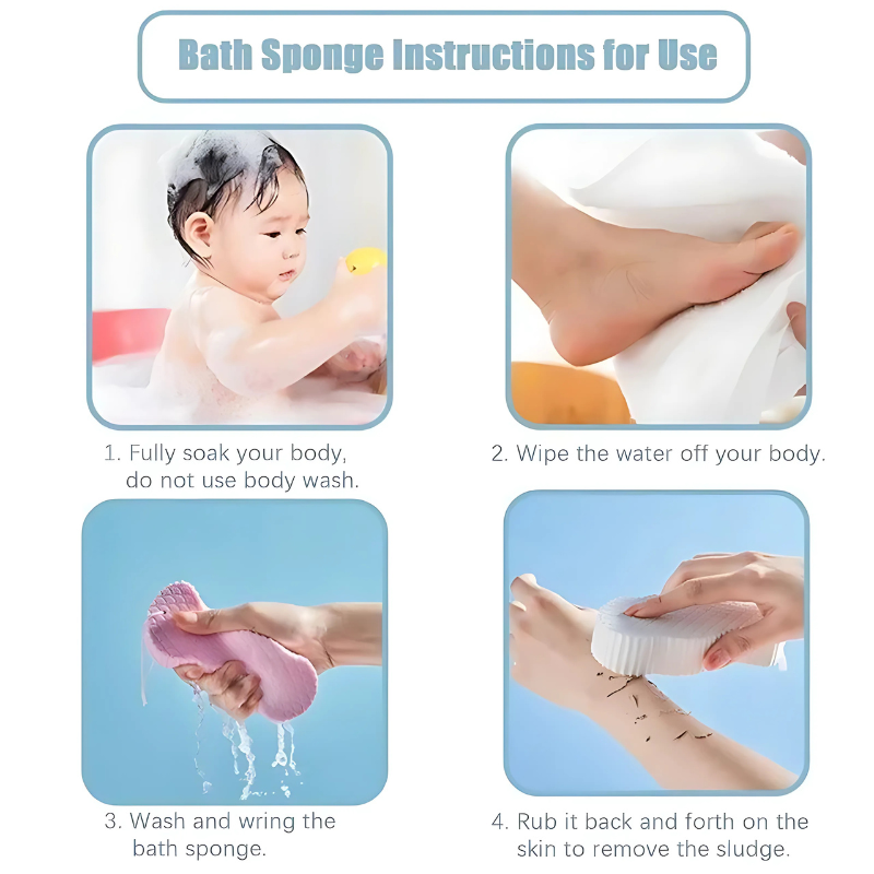 ExfoliatingSponge 1+1 GRATIS - Weich Körper Peeling Schwamm Dusche Schrubber