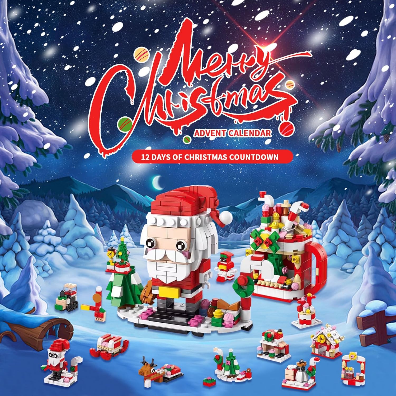 ChristmasBlocks: Weihnachten Advent Kalender Bausteine Set