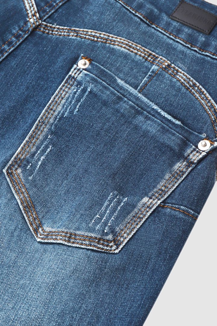 Icone™ KneeDenim: Dehnbare Stilvolle Knie-Länge Denim Hose