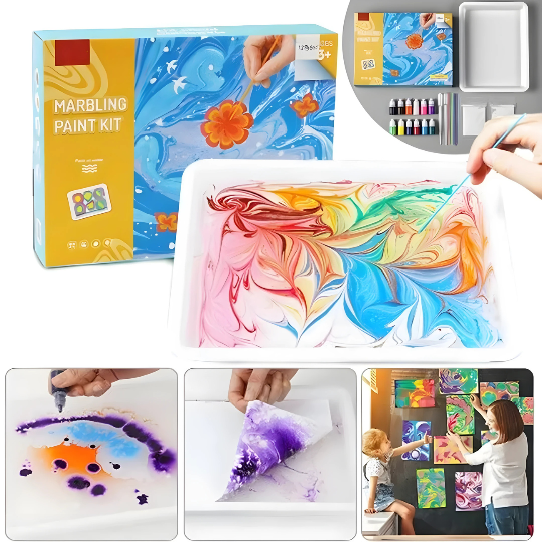 Kletshuts™ KidArt: Aquarell Marmor Kind Kunst Kreativ Spiel Set