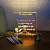 Kletshuts™ NoteBoard: LED-Lampe, Acryl, Notiz- und Zeichenbrett