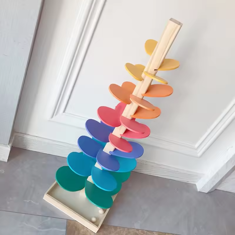 Kletshuts™ MarbleTower: Interaktiv Regenbogen Marmor Holz Turm Kinder Spielzeug
