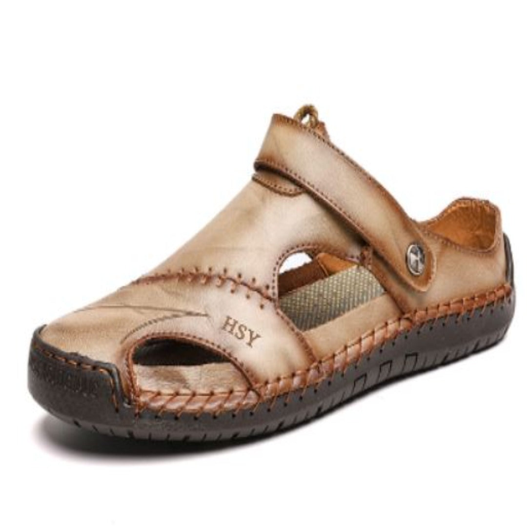 Happy™ LeatherSandals: Weiche Leder Herren atmungsaktiv Outdoor-Sandalen