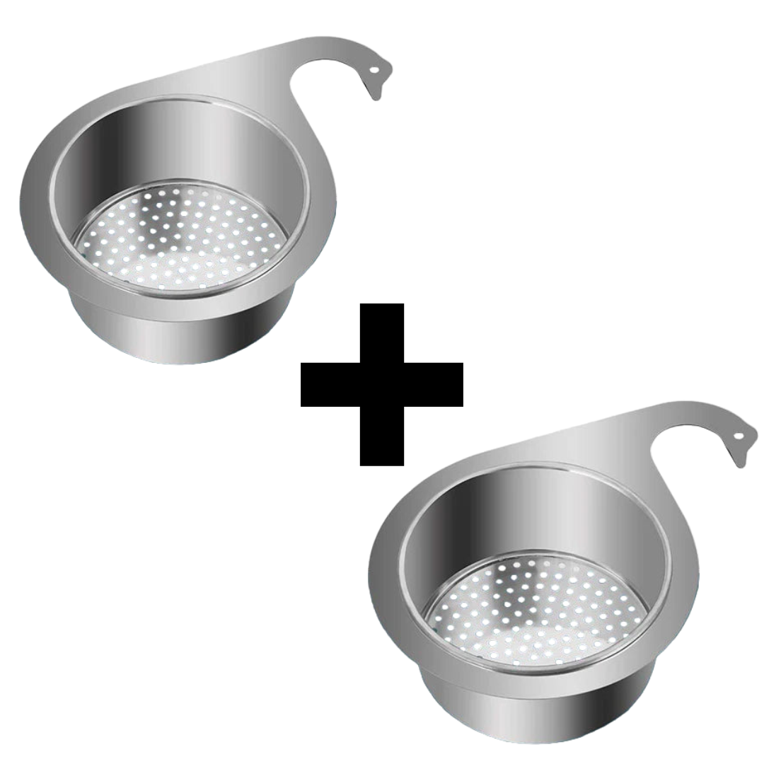 Globetrek° SinkStrainer 1+1 GRATIS: Edelstahl Filter Schwanenstil Spülbecken-Sieb