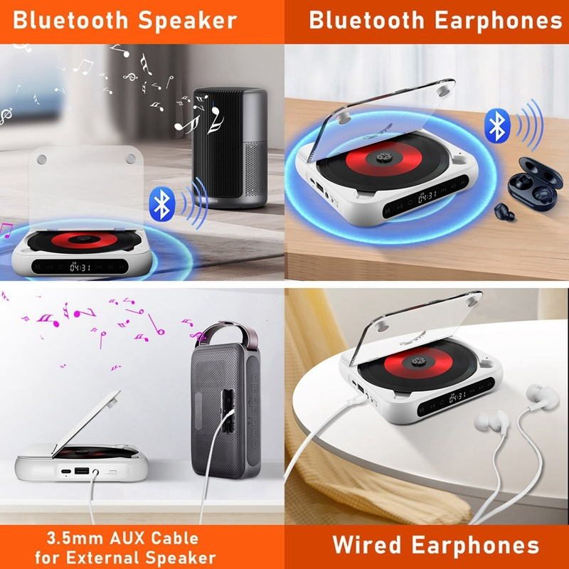 CDPlayer: Tragbar Bluetooth Und Kabelgebunden CD-Player