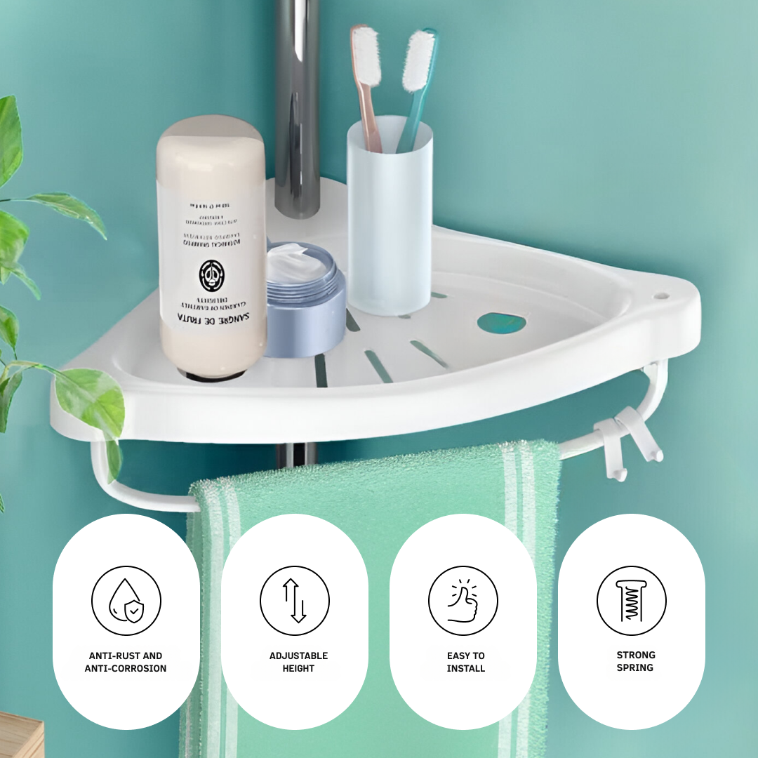 Globetrek° AdjustableRack: Ausziehbarer Badezimmer-Organizer Verstellbares Gestell