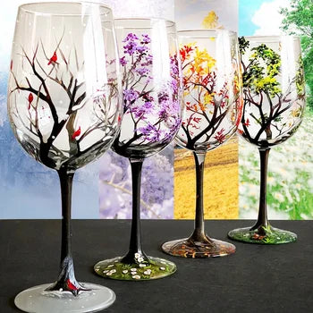 SeasonsGlass - Vier Jahreszeiten Baum Wein Glas