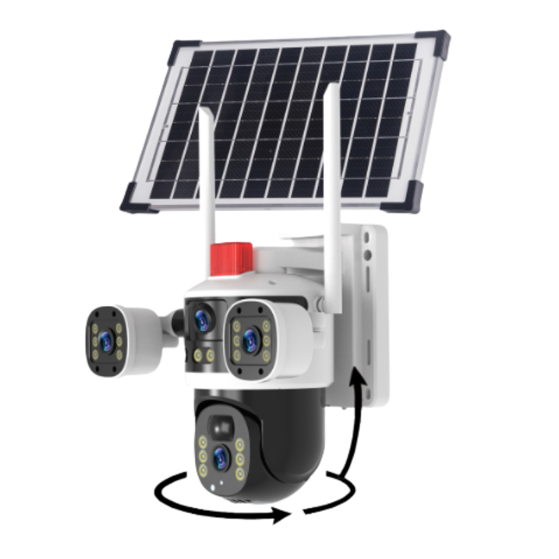 Globetrek° DomeCamera: Dreifachobjektiv Solarbetrieben Dome-Kamera