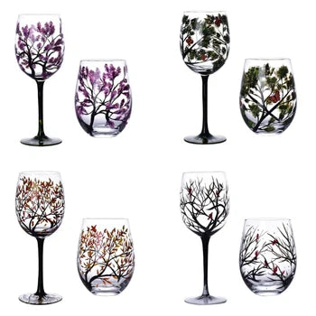 SeasonsGlass - Vier Jahreszeiten Baum Wein Glas