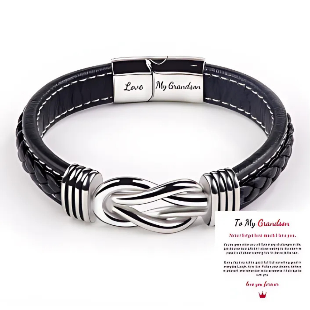Jewelance™ InfinityBracelet: Unendlichkeit Knoten-Armband mit Widmungs-Karte