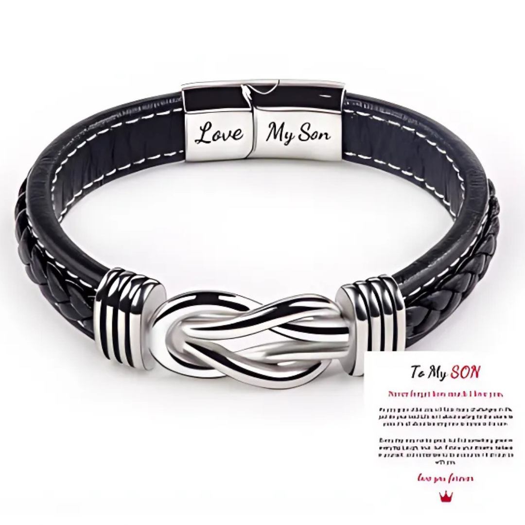 Jewelance™ InfinityBracelet: Unendlichkeit Knoten-Armband mit Widmungs-Karte