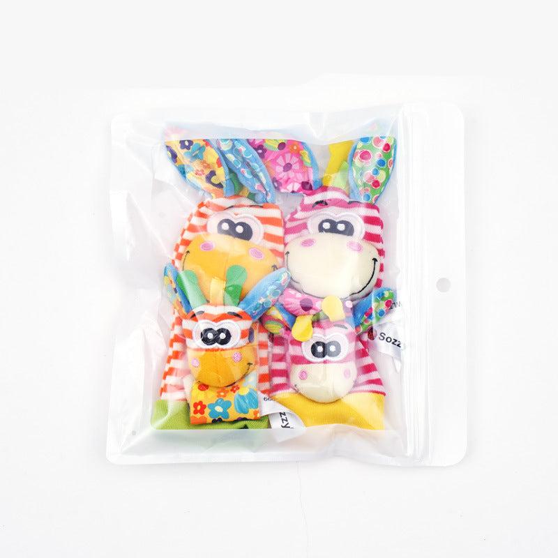 Kletshuts™ RattleToy 1+1 GRATIS: Weiche Tier Baby Handgelenk Und Fuß Söckchen Rassel Spielzeug Set