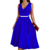 Icone™ ElegantDress: V-Ausschnitt Damen Elegantes Kleid Mit Gürtel