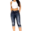 Icone™ KneeDenim: Dehnbare Stilvolle Knie-Länge Denim Hose