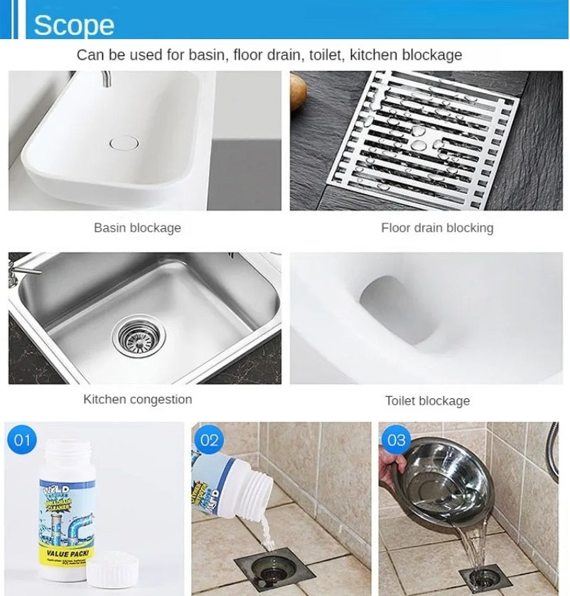 Cleaner Pro° PipeCleaner 1+1 GRATIS: Spüle Und Abfluss Rohr Reinigungs Pulver