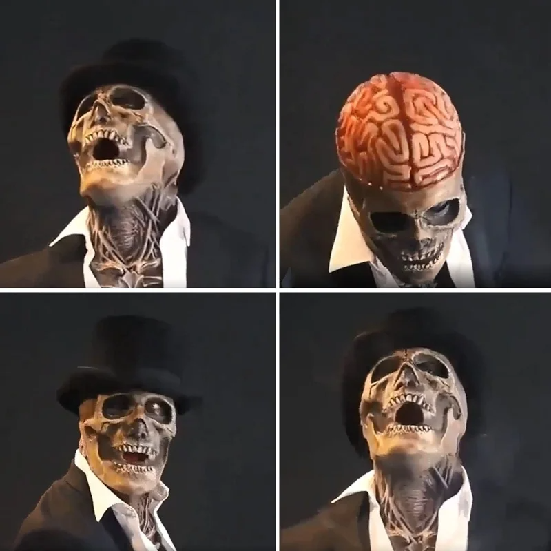 SkeletonMask: Realistisches Gruseliges Skelett Halloween-Maske Kostüm