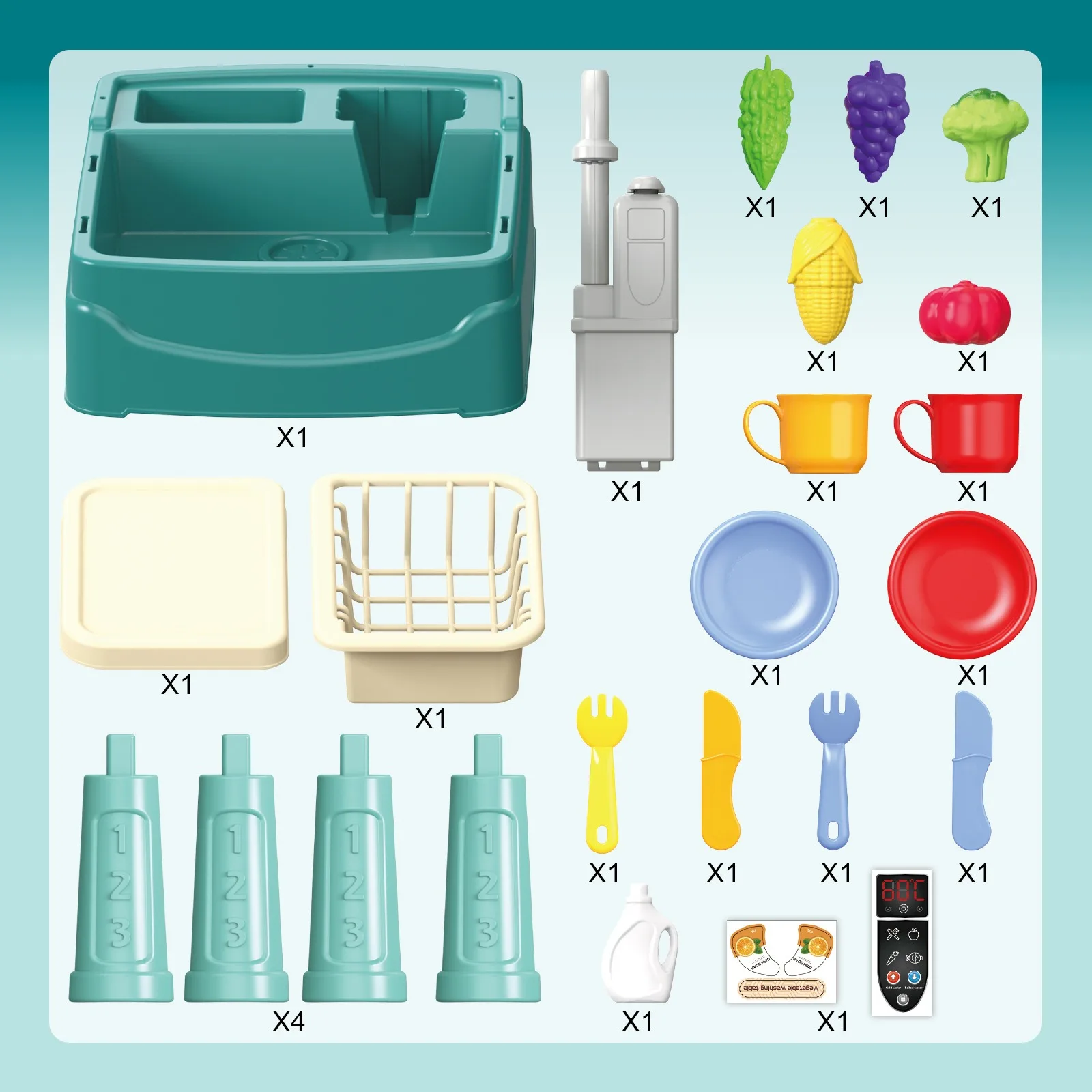 Kletshuts™ KitchenToy: Interaktiv Kinder Küche Spielen Spielzeug Set