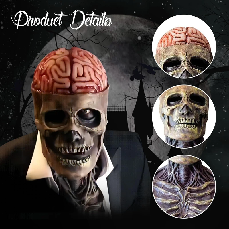 SkeletonMask: Realistisches Gruseliges Skelett Halloween-Maske Kostüm