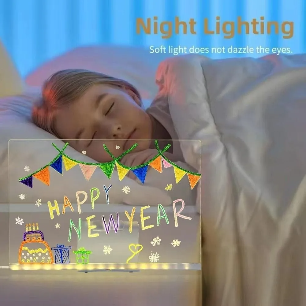 Kletshuts™ NoteBoard: LED-Lampe, Acryl, Notiz- und Zeichenbrett